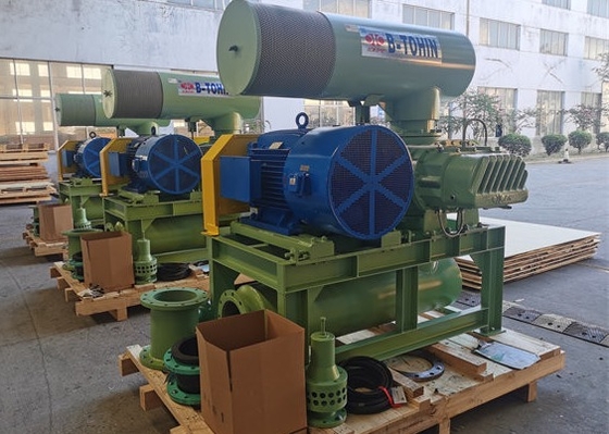 DN100 50Kpa RPM1350 বায়ুসংক্রান্ত conveying জন্য তিন lobes শিকড় ব্লাভার