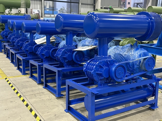 থ্রি লোব টাইপ রোটারি হাই প্রেসার রুট ব্লোয়ার উচ্চ দক্ষতা 60-100kpa