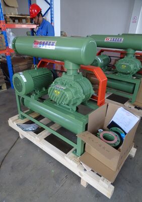 -0.1~-0.5kgf/cm2 Pressure ,Three Lobe Negative Pressure Roots Blower, Cast Iron, Blue, Industrial Vacuum Pump, 5.5-22kW