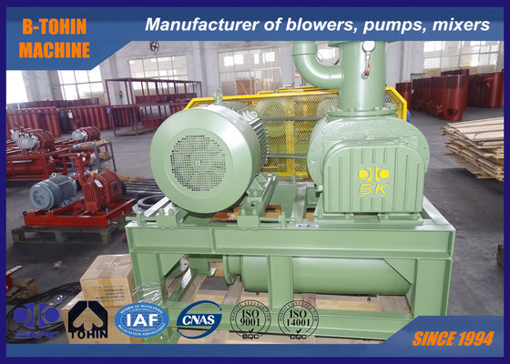 64.21m3/মিনিট 90kw, -55KPA সবুজ এবং হলুদ Roots Blower ভ্যাকুয়াম পাম্প